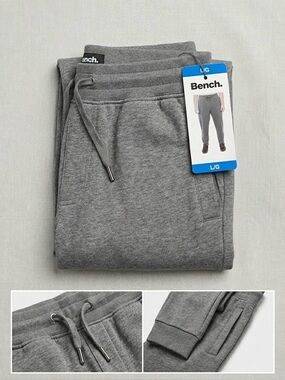Bench. Men's Fleece Jogger Sweatpants. Gray Large